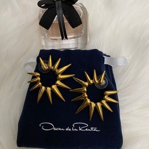 Oscar de la  Renta Gold Starburst Earrings